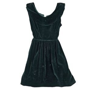 Vintage Girl's A-Line Velvet Dress Green M